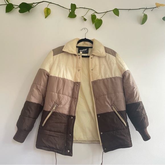 Vintage colour block Puffer - Picture 3 of 9